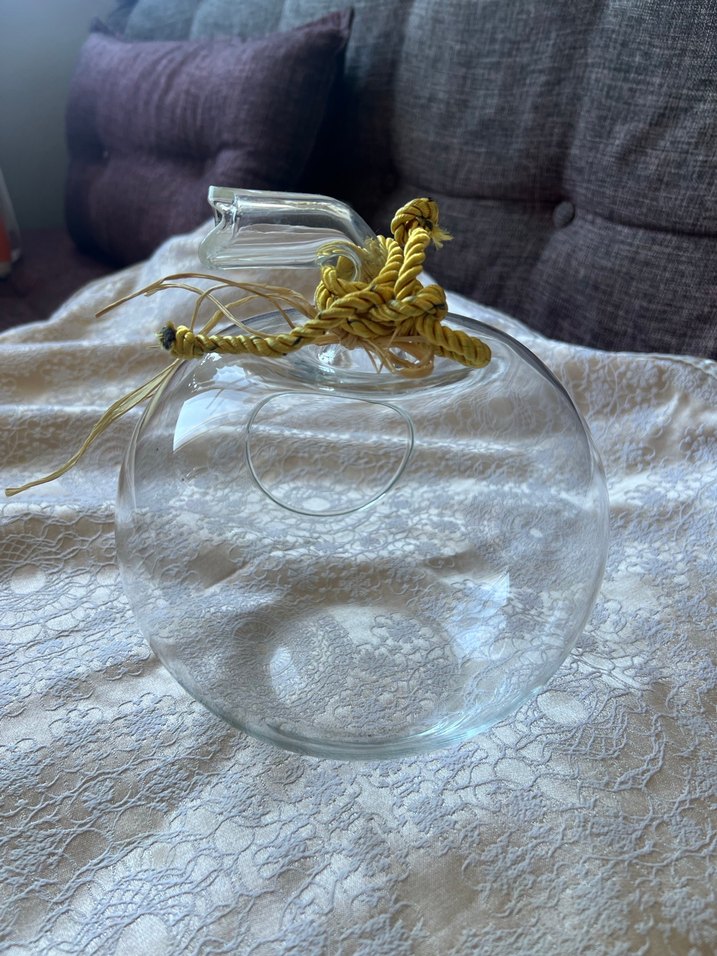 Altın İpli Şeffaf Dekoratif Vazo - Görsel 2