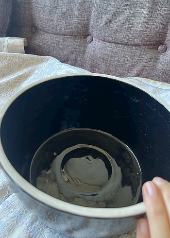 Siyah Mermer Görünümlü saksı - Görsel 4