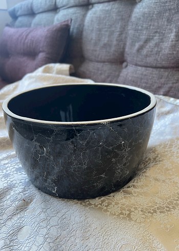 Siyah Mermer Görünümlü saksı - Görsel 2
