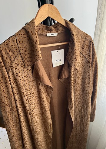 Düğmeli Uzun Süet Kadın Trençkot - Görsel 3