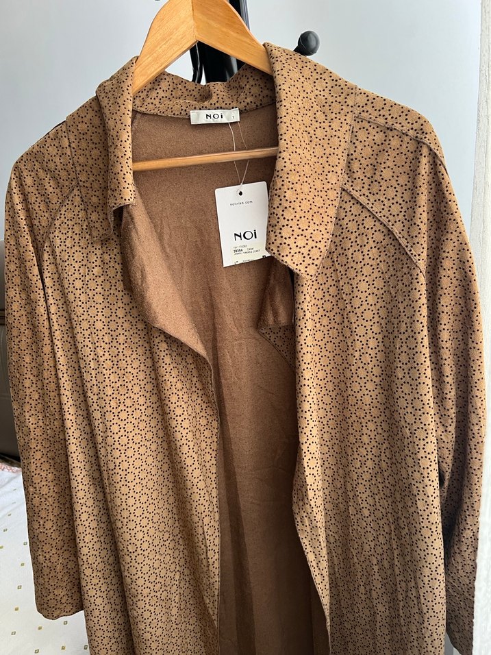 Düğmeli Uzun Süet Kadın Trençkot - Görsel 4