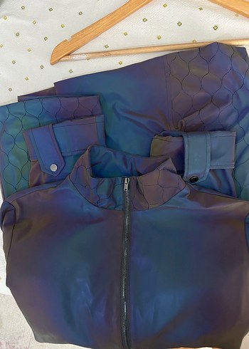 Yargıcı marka parlak kalın yağmurluk ceket - Görsel 9