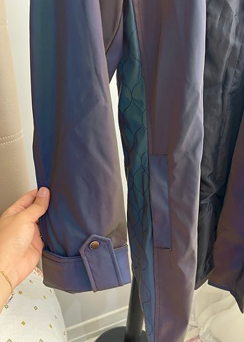 Yargıcı marka parlak kalın yağmurluk ceket - Görsel 7