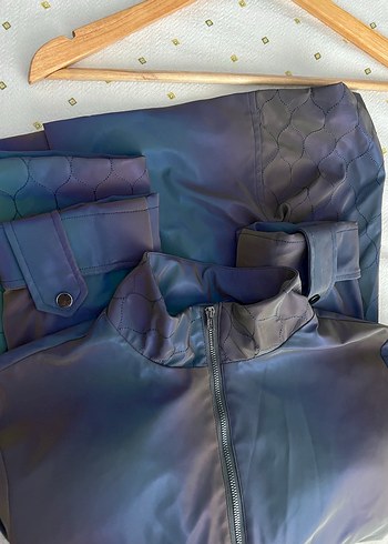 Yargıcı marka parlak kalın yağmurluk ceket - Görsel 4