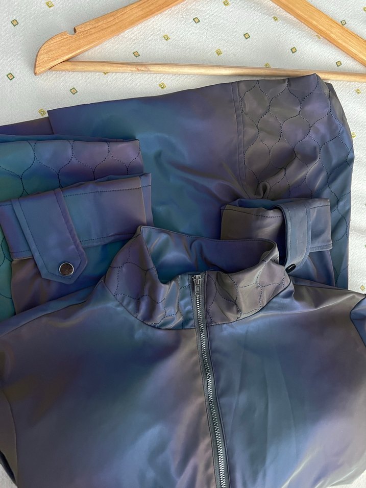 Yargıcı marka parlak kalın yağmurluk ceket - Görsel 4