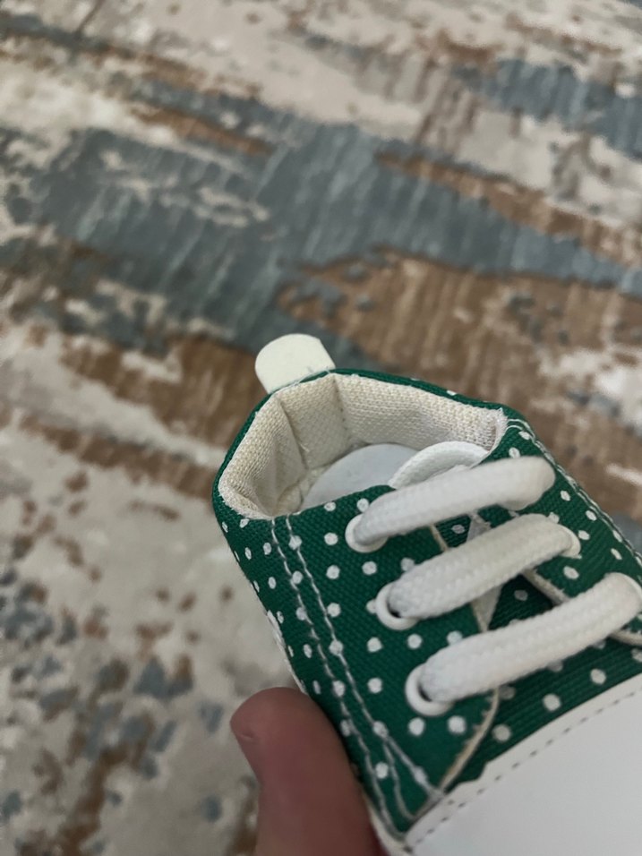 Yeşil Puantiyeli Erkek Bebek İlk Adım Ayakkabısı - Görsel 2