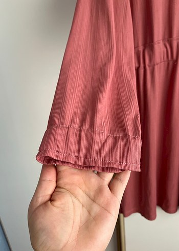 Gül Kurusu Fitilli Butik Elbise (XL Beden) - Görsel 2