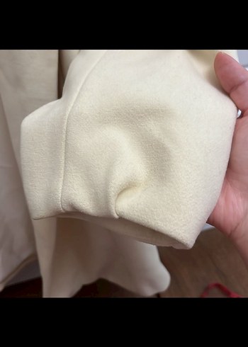 Krem Renkli Kemerli Kadın Kaban 36 beden - Görsel 4