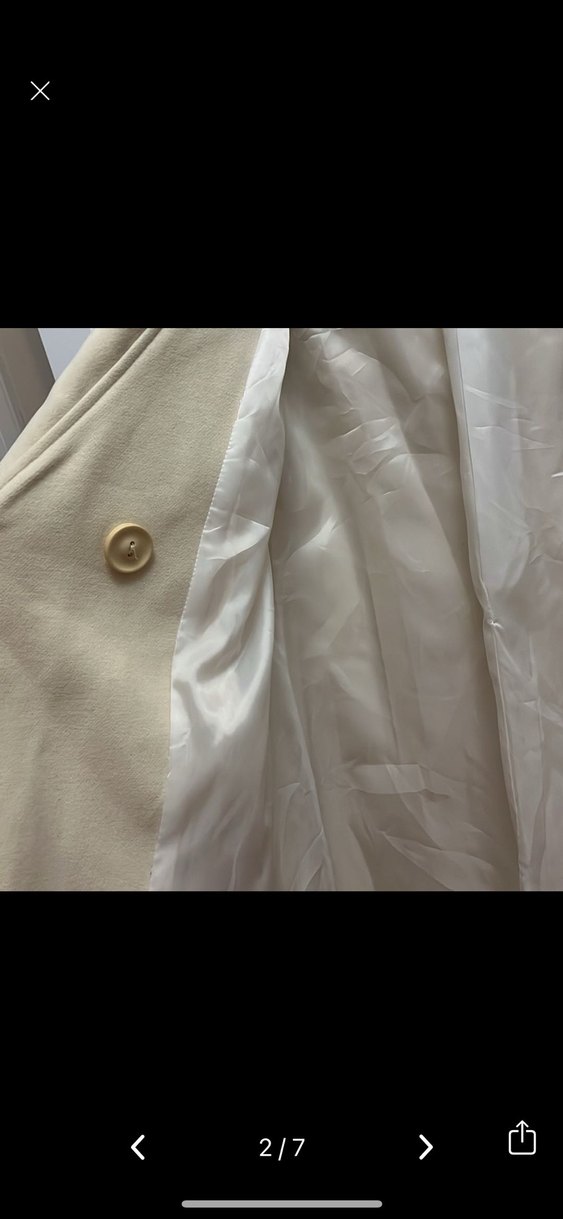 Krem Renkli Kemerli Kadın Kaban 36 beden - Görsel 2