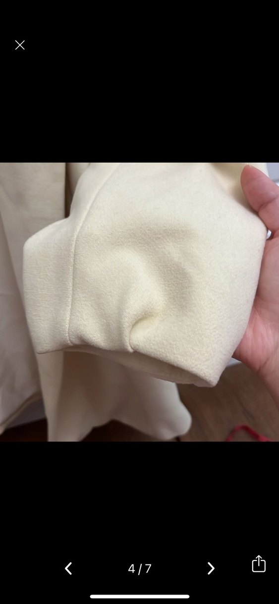 Krem Renkli Kemerli Kadın Kaban 36 beden - Görsel 4