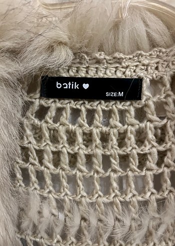 Kürklü Bej Kadın Triko Hırka - Görsel 2