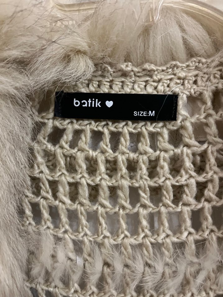 Kürklü Bej Kadın Triko Hırka - Görsel 2