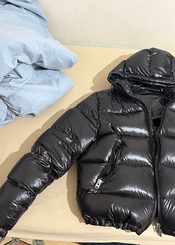 zara parlak kaz tüyü mont - Görsel 3