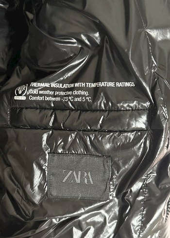 zara parlak kaz tüyü mont - Görsel 6