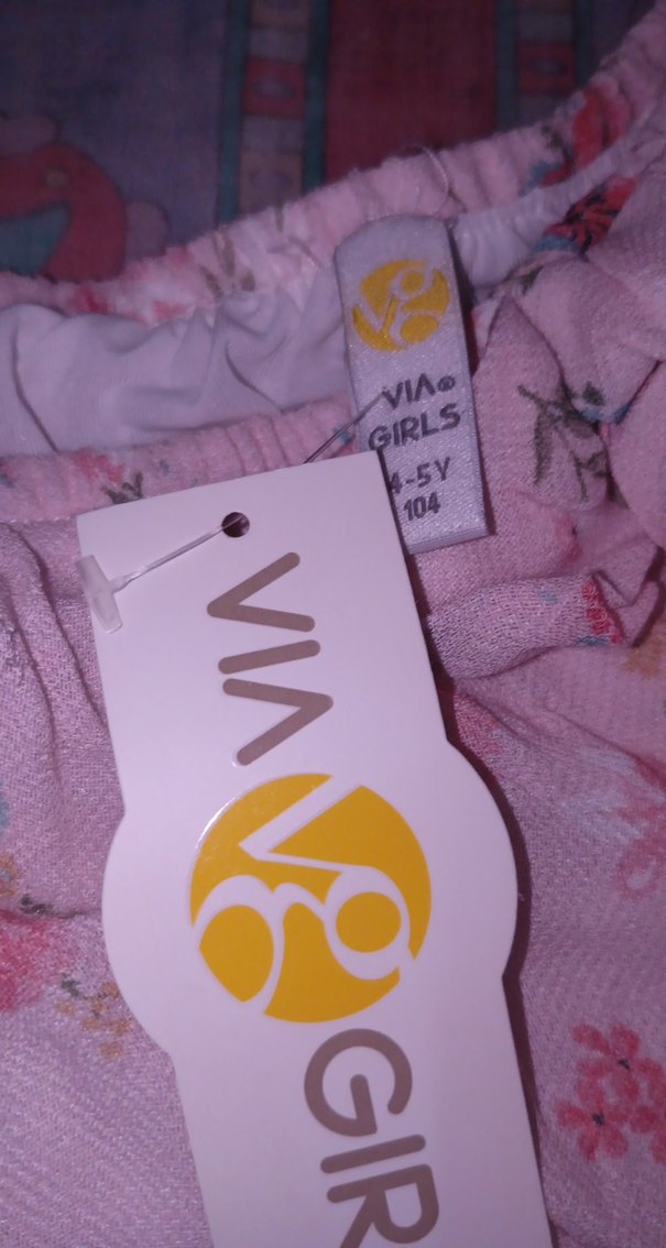 Kız Çocuk Pembe Çiçekli Volanlı Bluz - Görsel 4