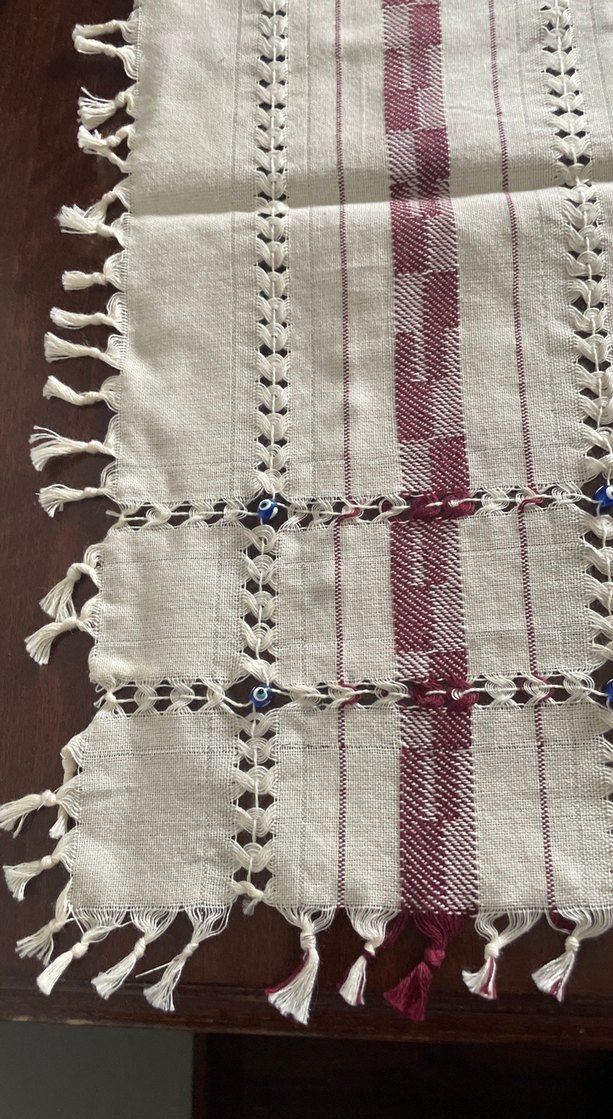 Nakışlı el dokuması  Geleneksel Masa Örtüsü - Görsel 2