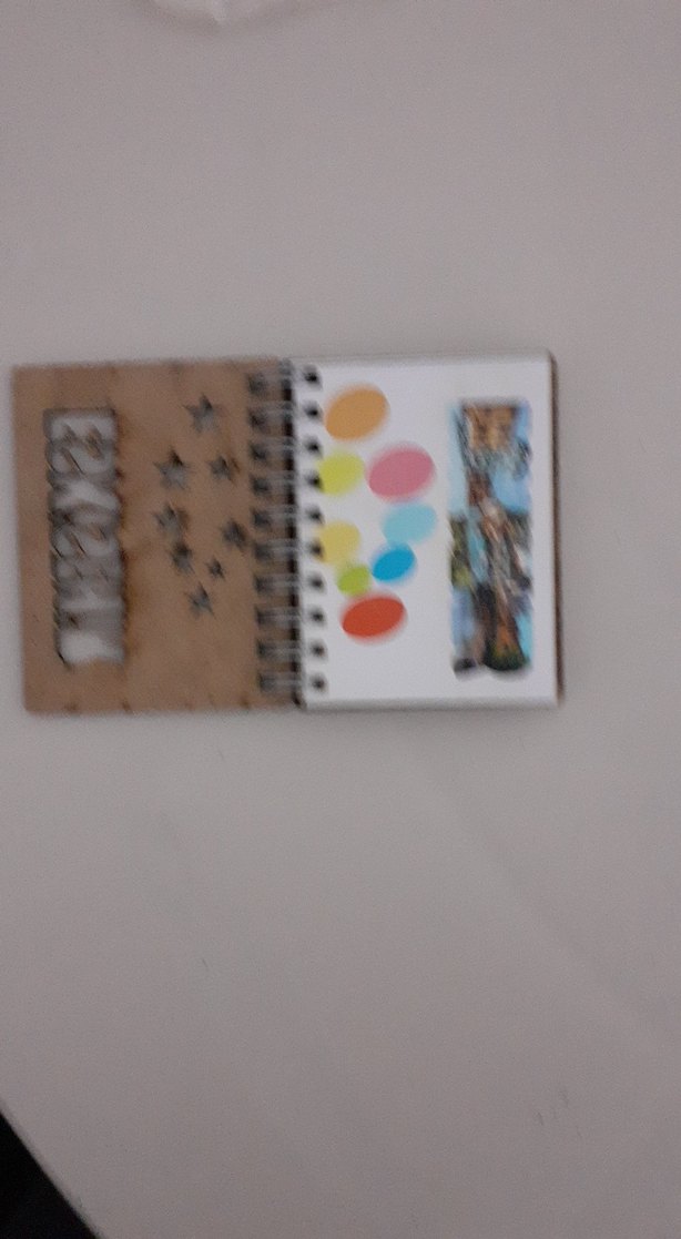 Renkli Yıldızlı Tahta kapaklı Not Defteri - Görsel 4