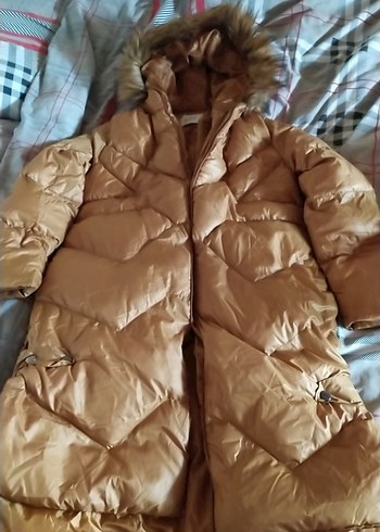 Kürklü Bej Kadın Kışlık Mont - Görsel 6