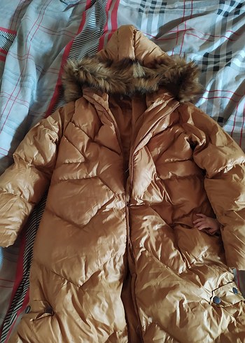 Kürklü Bej Kadın Kışlık Mont - Görsel 5