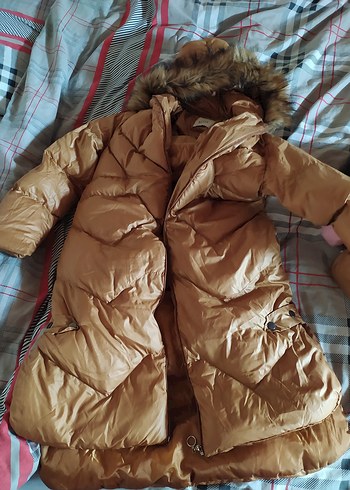 Kürklü Bej Kadın Kışlık Mont - Görsel 4