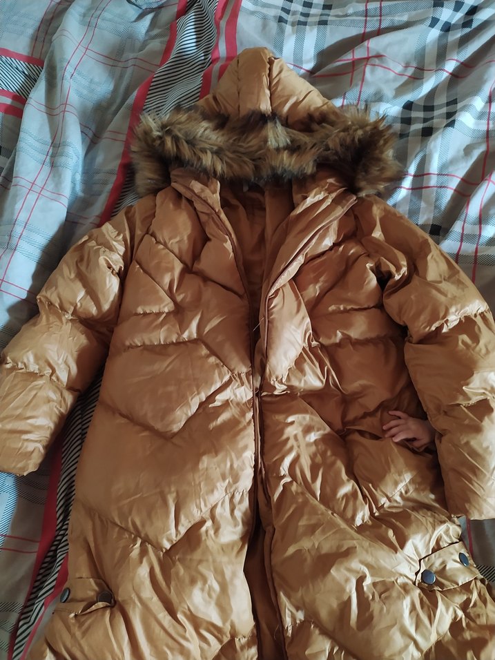 Kürklü Bej Kadın Kışlık Mont - Görsel 5