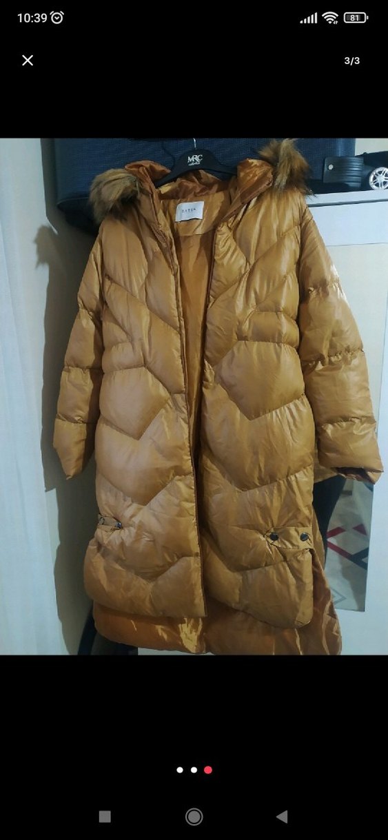 Kürklü Bej Kadın Kışlık Mont - Görsel 3