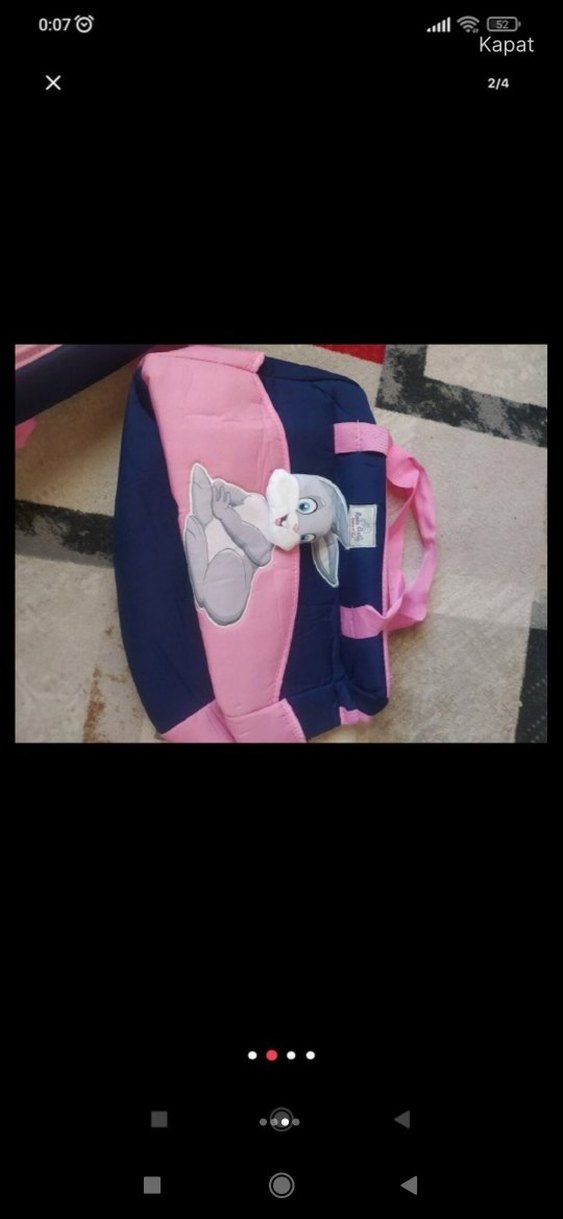 Pembe Baskılı Bebek Taşıma Çantası - Görsel 3