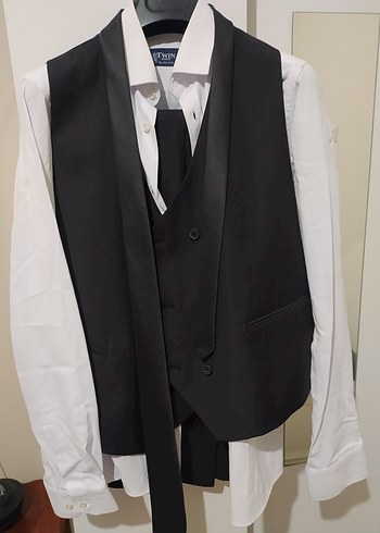 Düğmeli Siyah Erkek Takım Elbise - Görsel 2