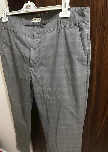 Gri Regular Fit Keten Erkek Pantolon - Görsel 2