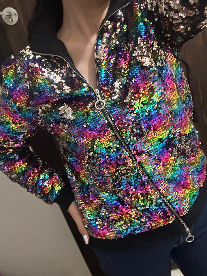 Renkli Payetli Kadın Ceket - Görsel 4