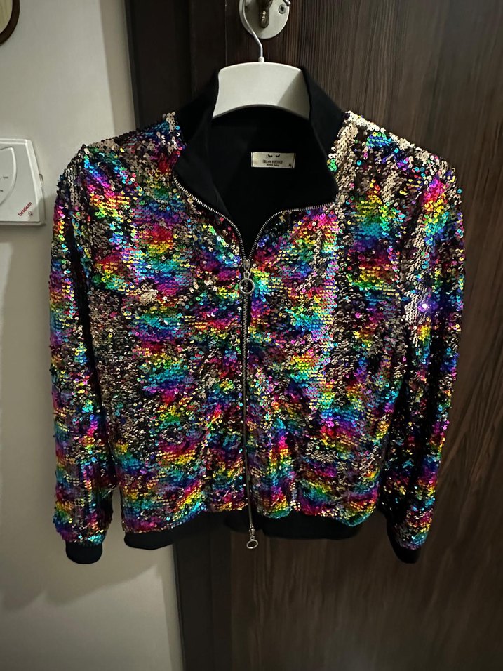 Renkli Payetli Kadın Ceket - Görsel 3