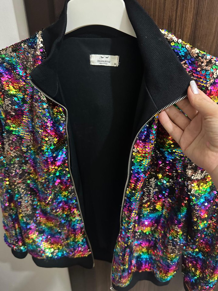 Renkli Payetli Kadın Ceket - Görsel 2