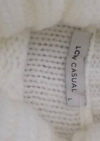 Beyaz Örgü Kadın Mini Triko Kazak - Görsel 4