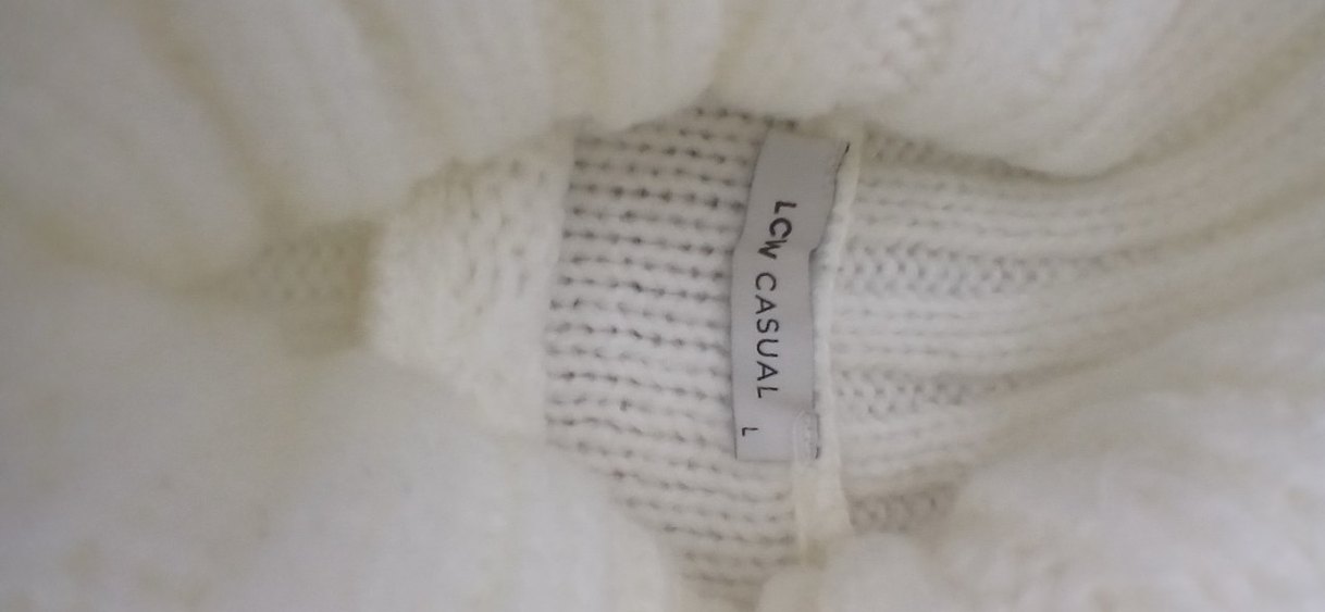 Beyaz Örgü Kadın Mini Triko Kazak - Görsel 4