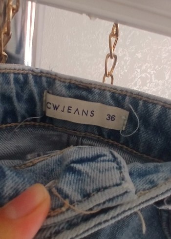 Kadın Gri Kot Mini Etek - Görsel 3