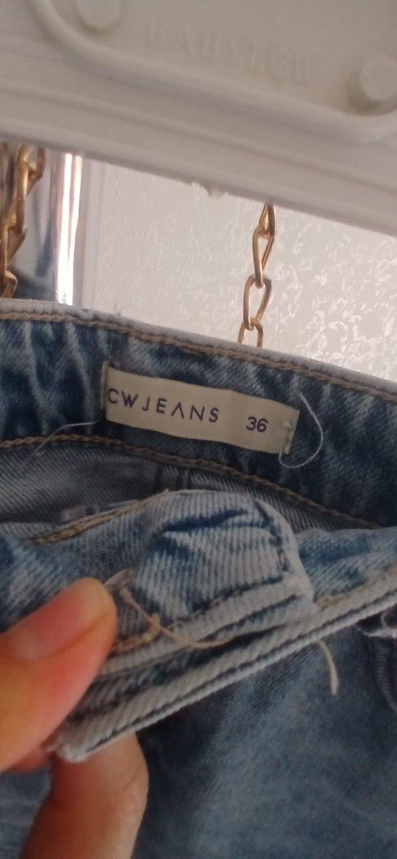 Kadın Gri Kot Mini Etek - Görsel 3