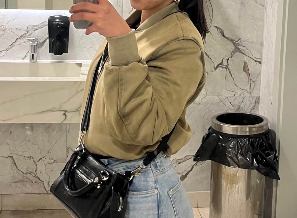 Haki Kadın Süet Fermuarlı Ceket Bomber - Görsel 3