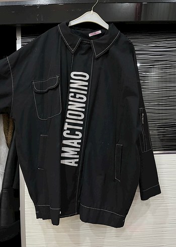 Siyah Düğmeli Salaş Kadın Ceket - Görsel 2