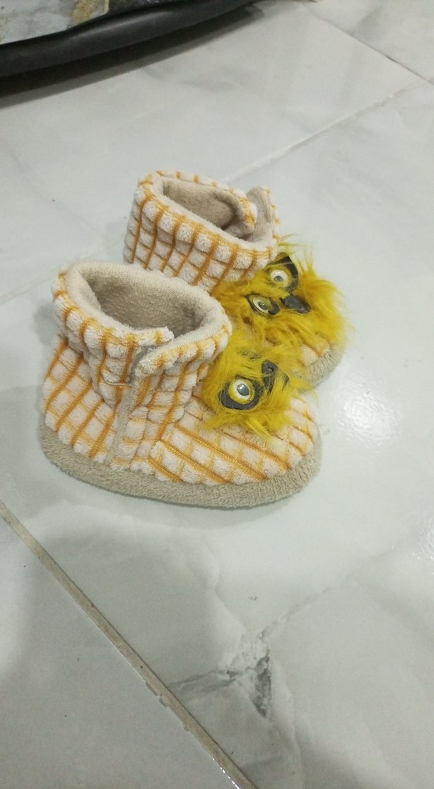 Kız Çocuk Sarı Bohem Örgü Sıcak Terlik - Görsel 2