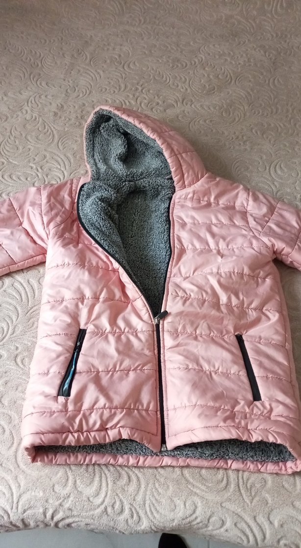 Kız Çocuk Pembe Fermuarlı Kışlık Mont - Görsel 2