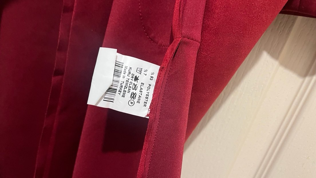 Bordo Süet Uzun Kadın Kaban - Görsel 4