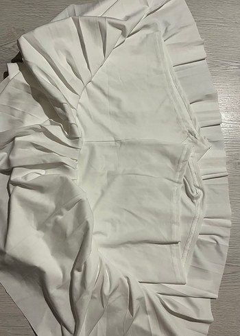 Beyaz Pileli Mini Etek - Görsel 2