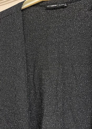 Modern Siyah simli hırka - Görsel 2