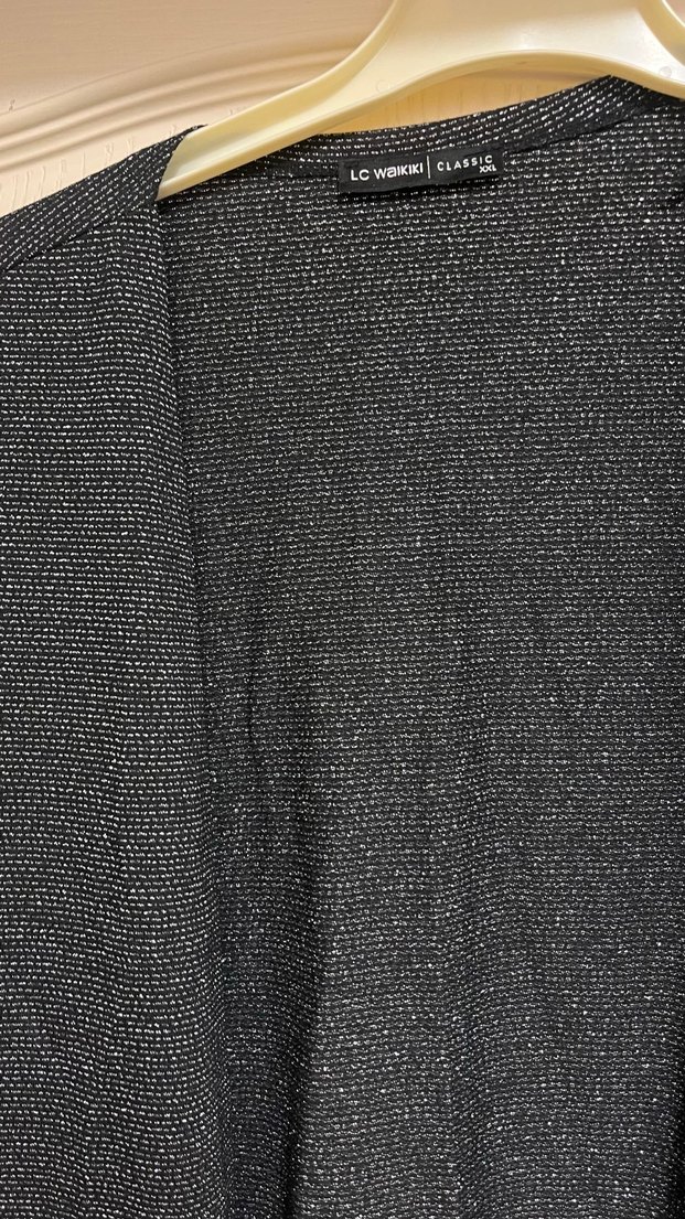 Modern Siyah simli hırka - Görsel 2