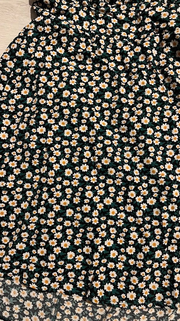 Çiçek Desenli Askılı Midi Elbise - Görsel 2