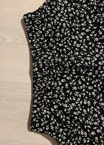 Düğmeli Siyah Çiçekli Hamile Bluzu - Görsel 2