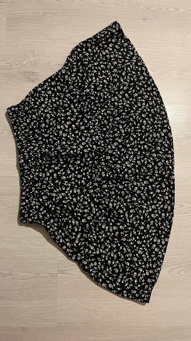 Düğmeli Siyah Çiçekli Hamile Bluzu - Görsel 3