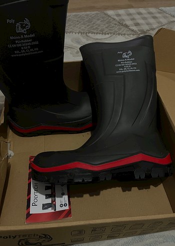 Erkek Siyah Kauçuk Diz Boyu Botlar - Görsel 3