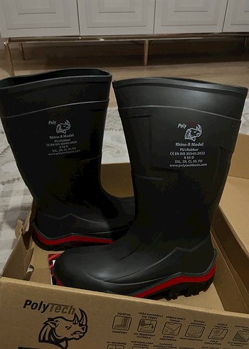 Erkek Siyah Kauçuk Diz Boyu Botlar - Görsel 2