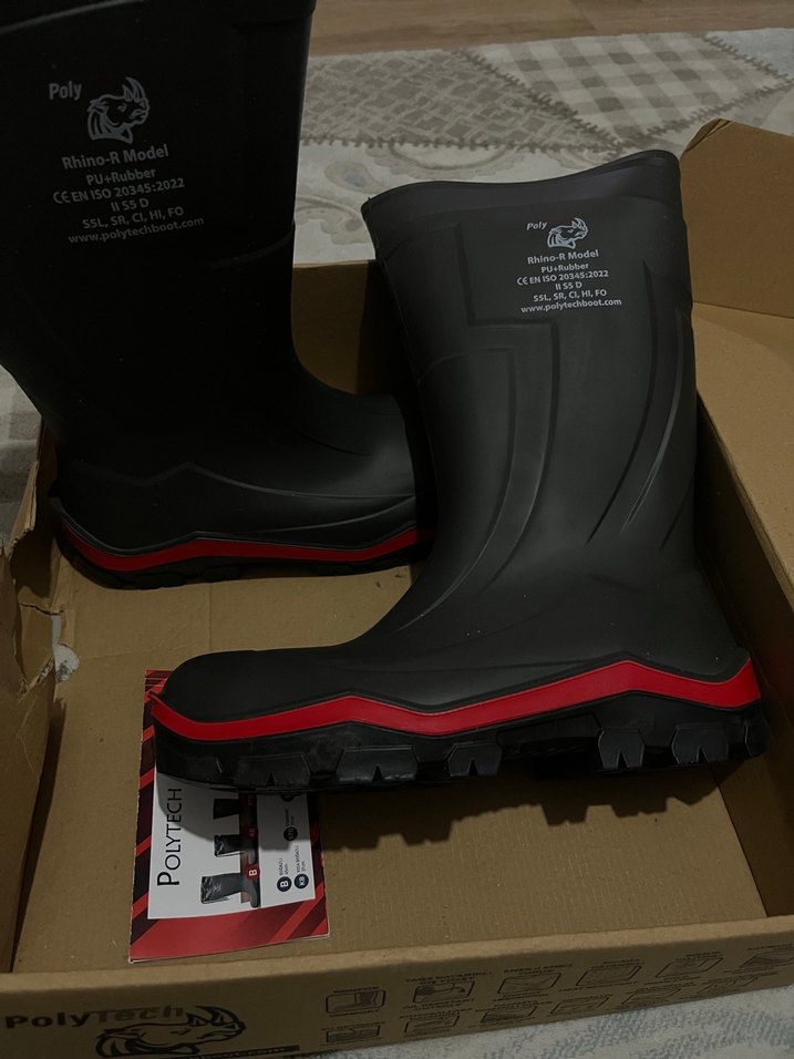 Erkek Siyah Kauçuk Diz Boyu Botlar - Görsel 3